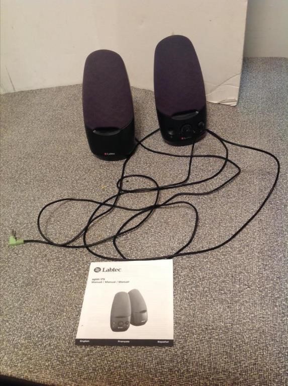 Two Labtec speakers