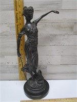 ORNATE MARBLE BASE - LADY JUSTICE