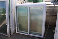 47-1/2x47-1/2 white vinyl window frosted glass