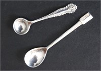 TWO STERLING SILVER SALT SPOONS