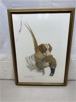 Hunting Dog Framed Press Signed and Numbered 30 x