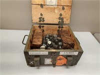 CRATE OF RUSSIAN MADE RIFLE OIL BOTTLES