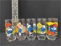 Group of Vintage Smurf Glasses