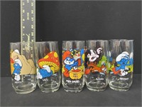 Group of Vintage Smurf Glasses