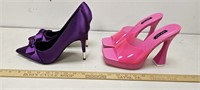 (2) Nine West High Heel Shoes- Purple Silk Size