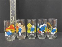 Group of Vintage Smurf Glasses