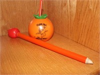 Orange Bird Sipper & Souvenir Pencil