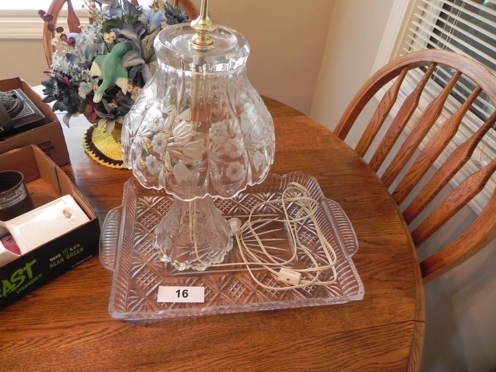 Clear Glass Tray, Clear Glass Lamp