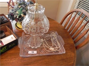 Clear Glass Tray, Clear Glass Lamp