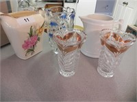 Crystal Vases, Pitchers, Etc.