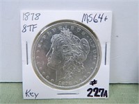 1878 (8TF) Morgan Dollar – MS-64+ (KEY DATE)