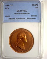 1789-1797 Medal NNC MS69 RD George Washington