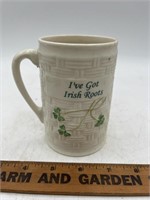 Belleek 'I've Got Irish Roots' Bone China Mug,
