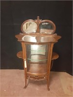 Vintage Curio Cabinet w/Mirrored Top 29"x12"x52"