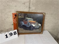 Framed Vintage Car Wall Decor