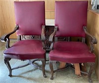 F - PAIR OF MATCHING ARMCHAIRS