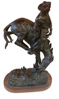 Bronze Sculpture, Bucking Bronco, after Remington