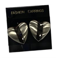 Black And Silver-tone 80's Style Earrings