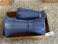 (2) Blue Vases
