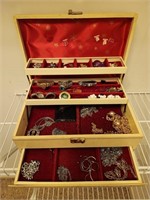 VINTAGE JEWELRY BOX WITH CONTENTS