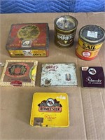 7 Vintage Tabacco Tins