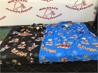 (2) Men’s 3XL Santa Christmas Hawaiian Print Camp