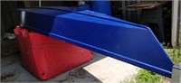 Blue Flat Bottom Canoe