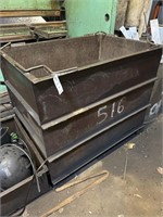 Two metal bins of bins included in lot, steel and