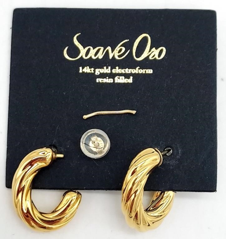 (KC) Soave Oro 14K Gold Electroform Earrings