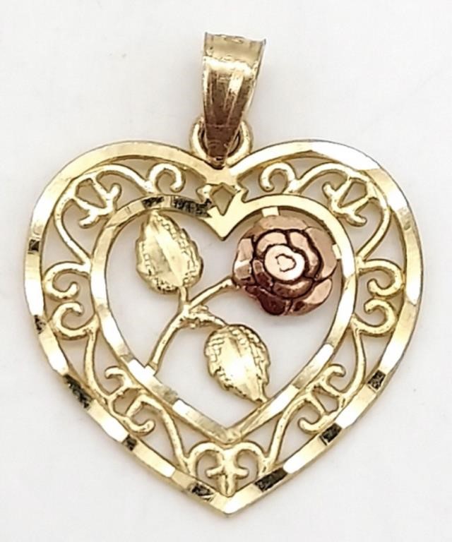 (KC) 10K Gold Heart-Shaped Pendant