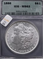 1886 ICG MS63 MORGAN DOLLAR