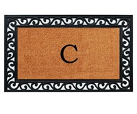 $166-2'6" X 4' ZAGER MONOGRAM NON-SLIP OUTDOOR MAT