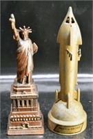 Two Vintage Banks Rocket & Statue Of Liberty