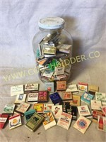 Gallon jar of vintage matchbooks