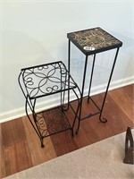 Lot of 2 metal plant stands