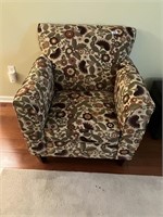 Arm chair w/crewel-like upholstery