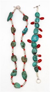 Sterling Turquoise Colored Stone Jewelry
