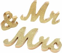 *NEW*Freestanding Mr&Mrs Wooden Signs with Glitter
