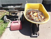 Seed Spreader & Wheel Barrel