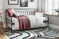 Bright Pop Black Metal Twin Daybed With Trundle