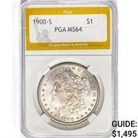 1900-S Morgan Silver Dollar PGA MS64