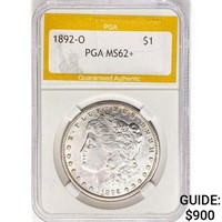 1892-O Morgan Silver Dollar PGA MS62+