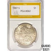 1887-S Morgan Silver Dollar PGA MS62