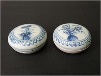 Pair of Chinese B&W Paste Boxes