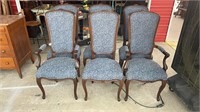 Set of Six Walnut French Dining Chairs