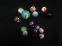 Lot of 16 Vintage Agate and Glass Marbles
