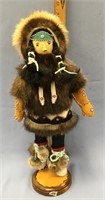 20" Athabaskan doll on a stand by Jeannie Jorgense
