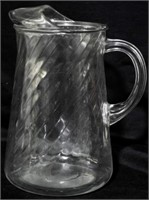 Vintage Swirl Glass Pitcher 9.5"