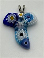 Italian Murano Millefiori Art Glass Pendant