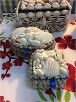 Two shell trinket boxes